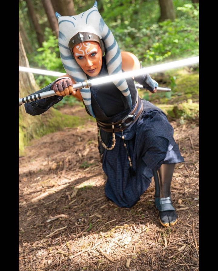 Full Mandalorian-style Ahsoka Tano costume with custom headpiece