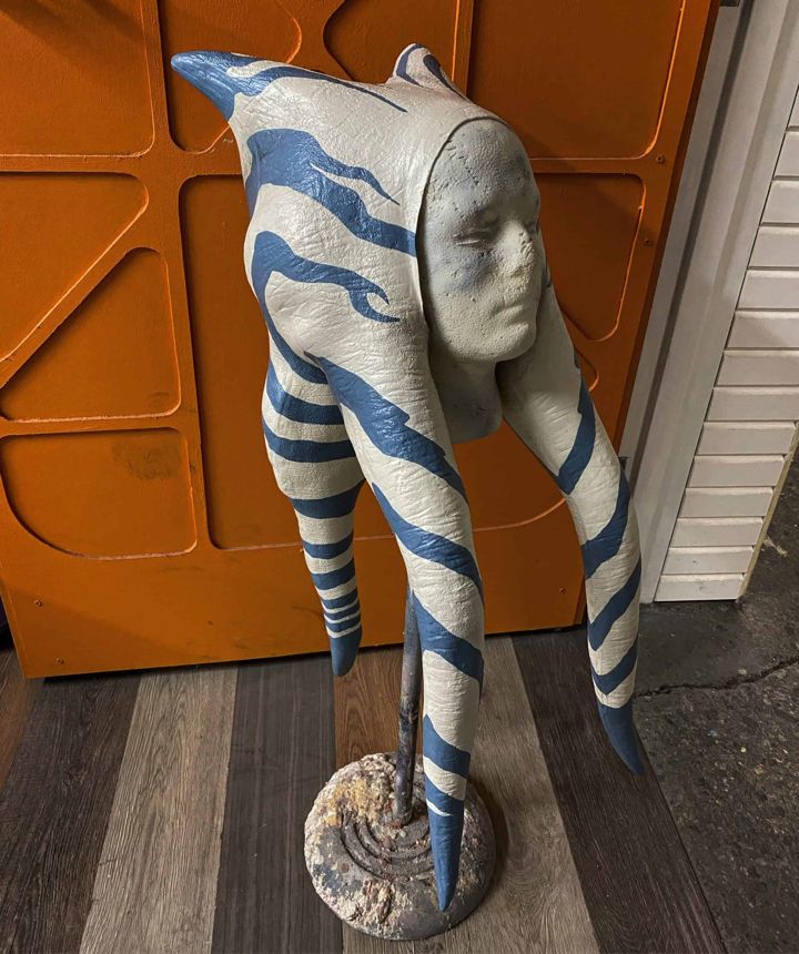 Close view of a painted Rebels Ahsoka Tano headpiece