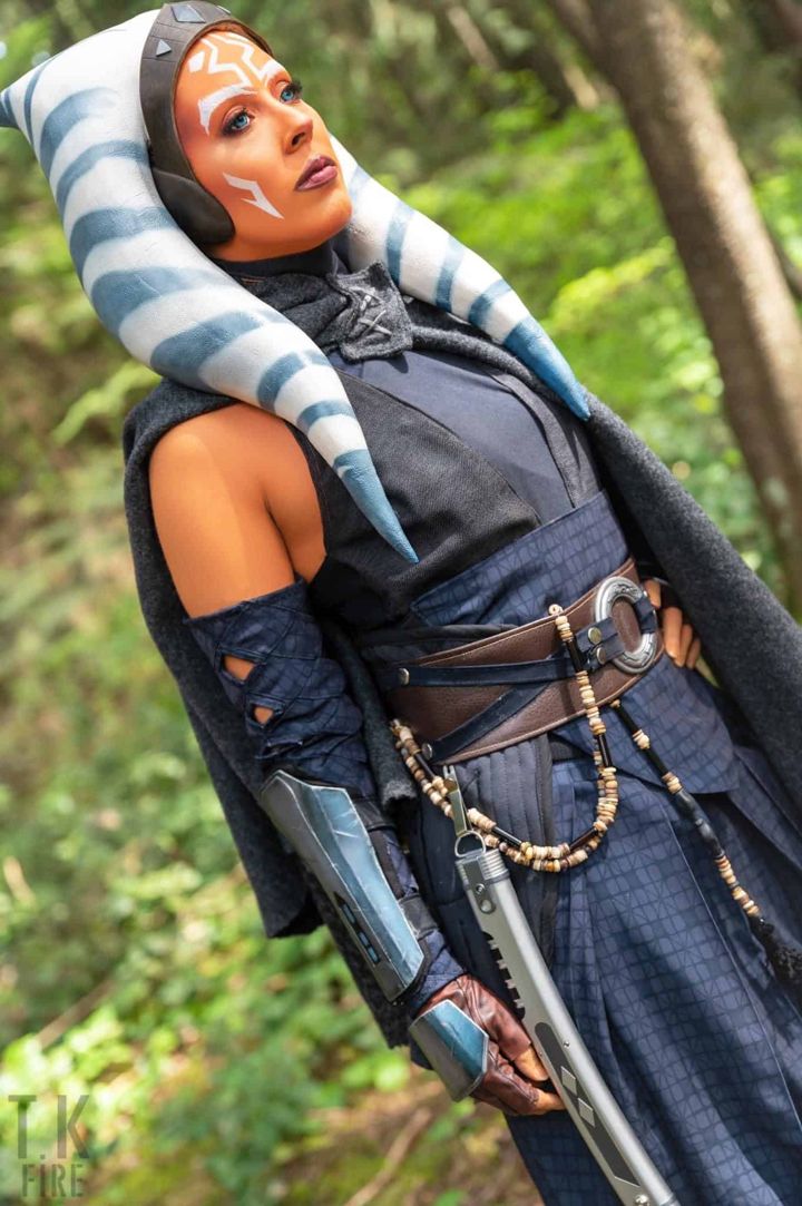 Ahsoka Tano cosplay portrait showing painted lekku detail