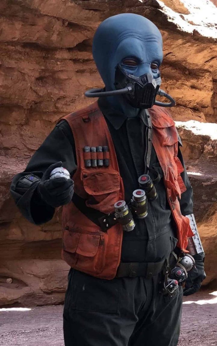 Full Duros costume with latex mask at Star Wars: Rendezvous