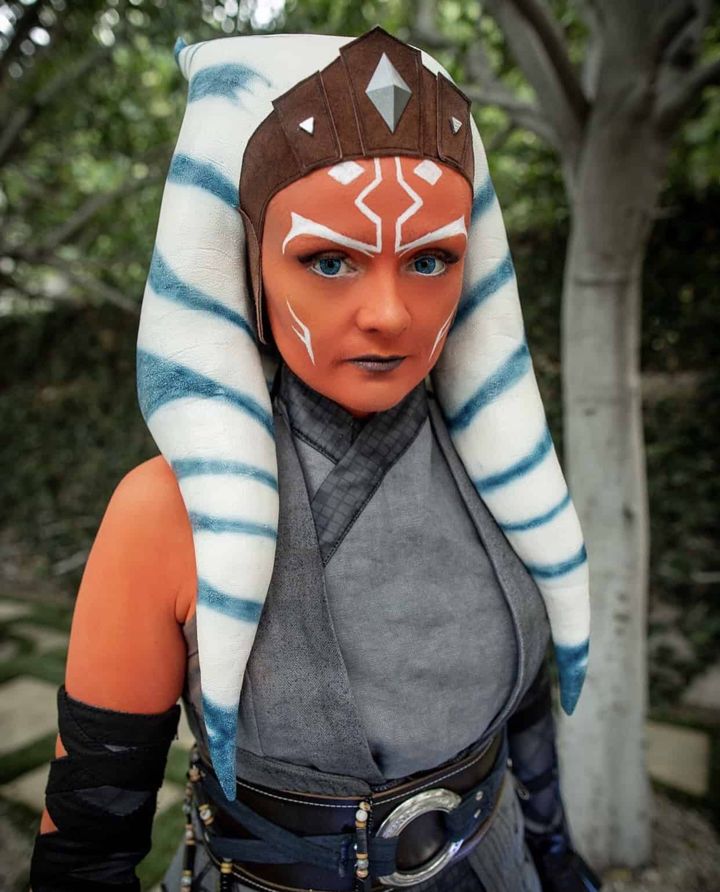 Cosplayer @chrcorrell wearing a custom Ahsoka Tano headpiece