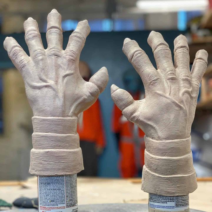 Sculpted Bith alien hands before molding