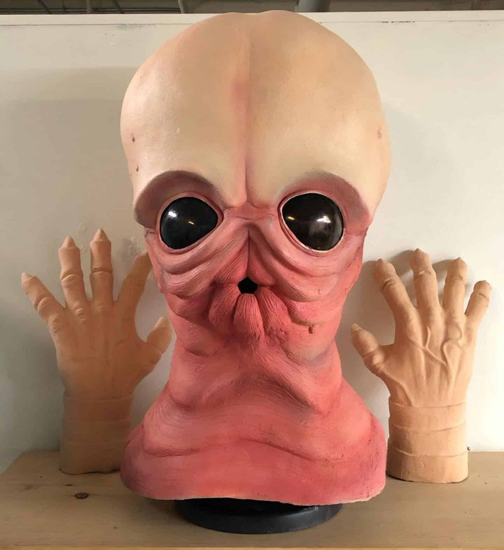 Finished Bith latex mask with matching hands