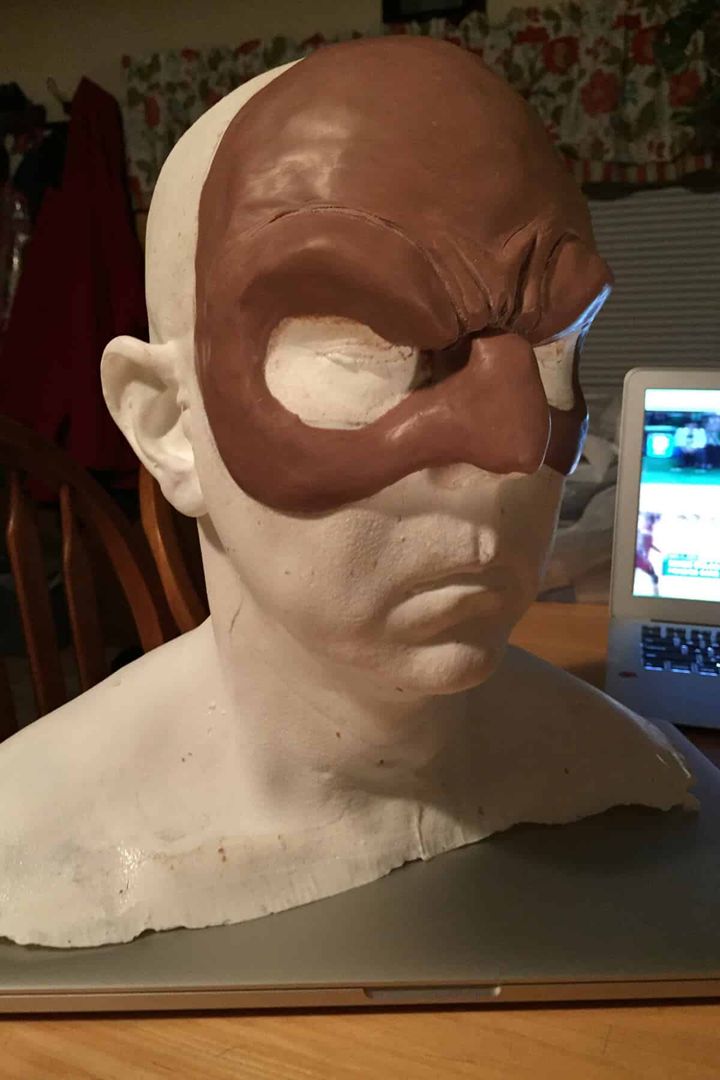 Close view of the Cobra Commander face sculpt