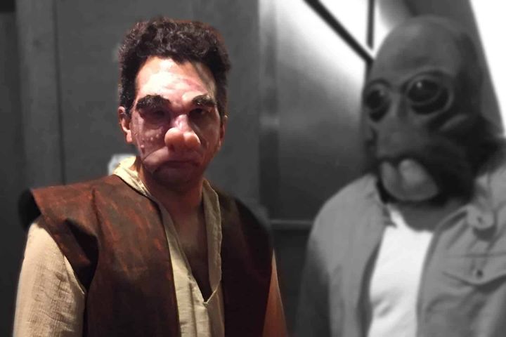 Doctor Evazan and Ponda Baba cosplayers side by side