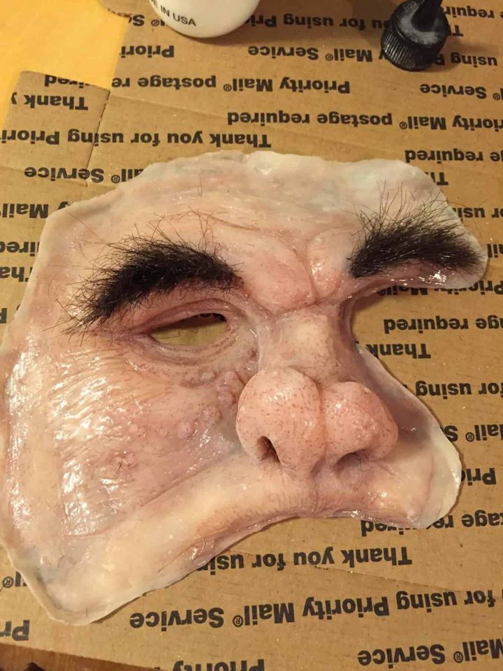 Doctor Evazan appliance with hand-punched eyebrows