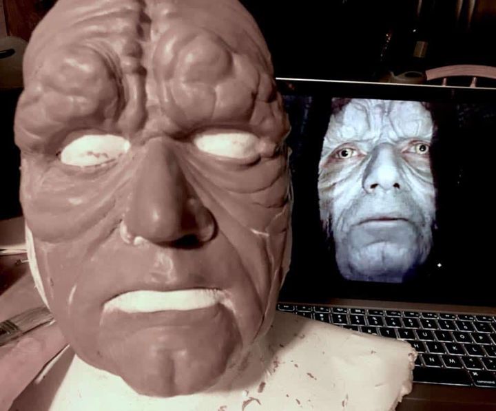 First Palpatine cast beside a reference photo