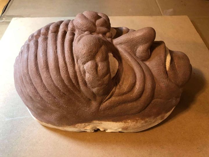 Palpatine sculpt laid down and walled off for molding