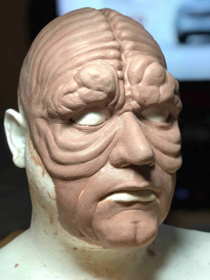 Adding skin texture to the Palpatine clay sculpt
