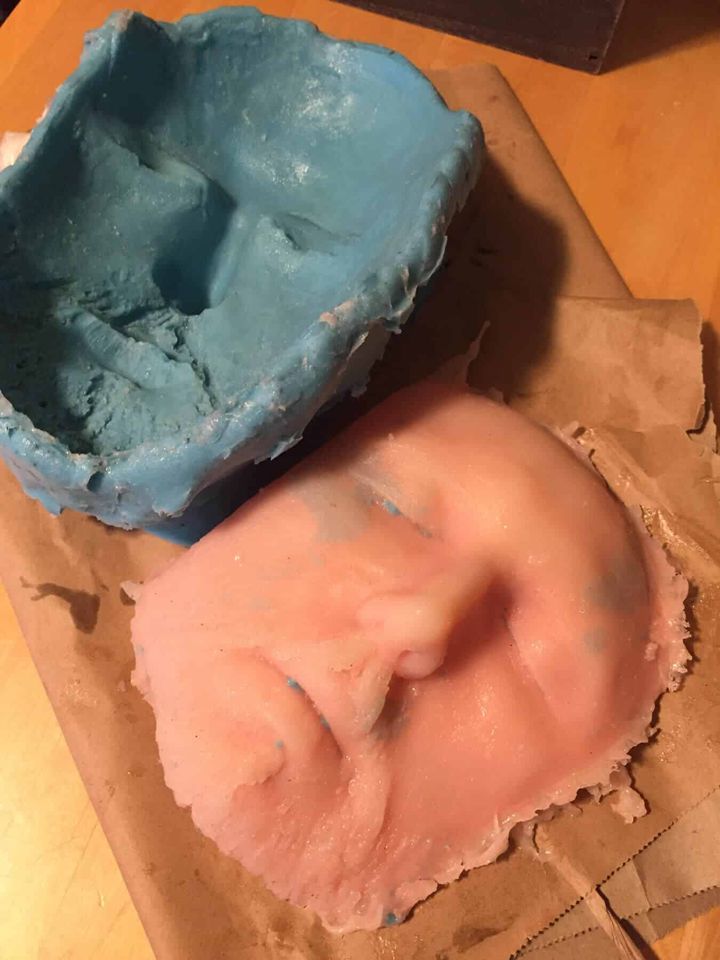 Lifecast mold next to a first silicone pull