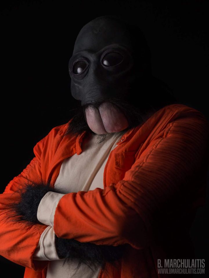 Close-up of the Ponda Baba mask