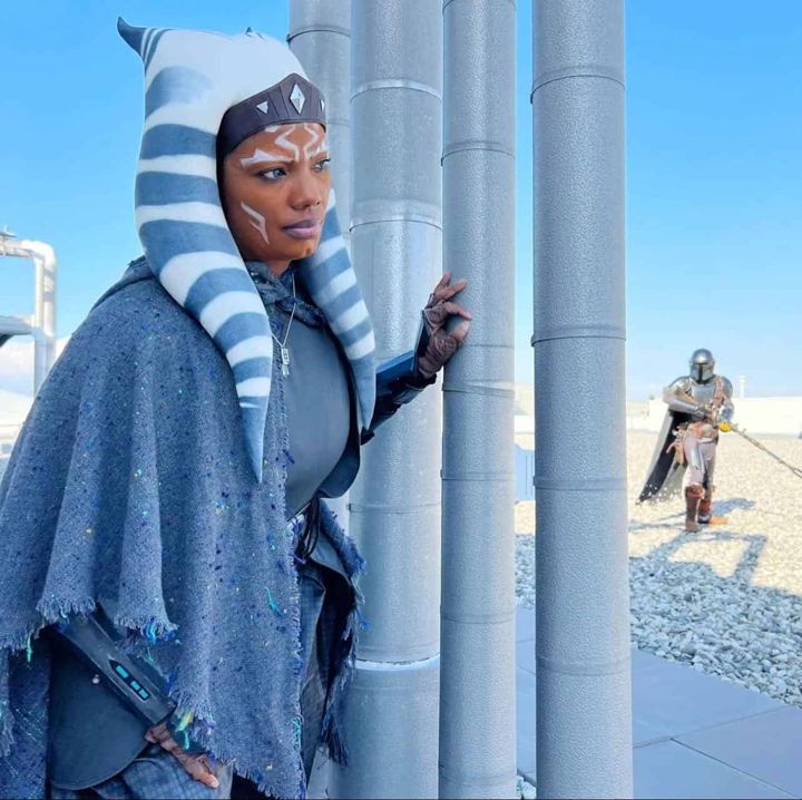 Ahsoka Tano cosplayer at WonderCon 2023 in a custom headpiece